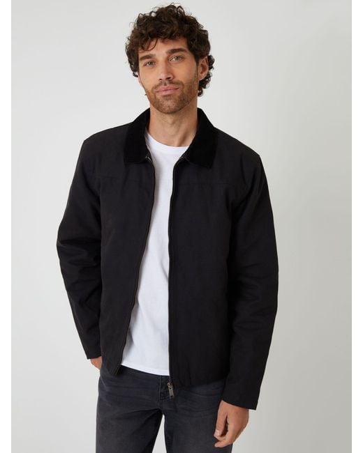 Threadbare Black Zip Through Lightweight Jacket With Quilting for men