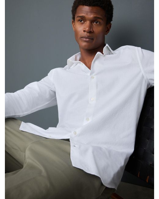 Next Gray Regular Fit Long Sleeve Soft Touch Smart Shirt for men