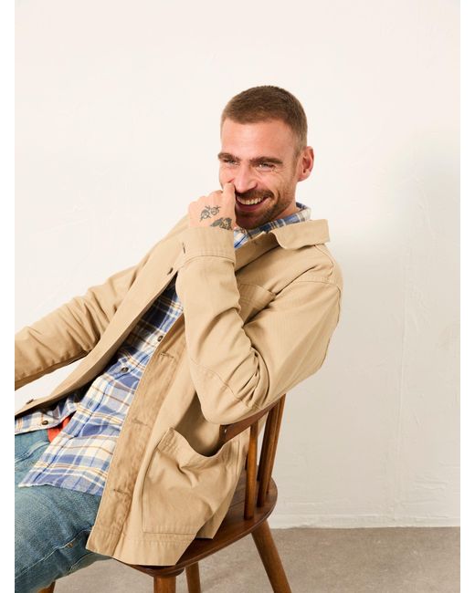 FatFace Natural Fatface Canvas Worker Jacket for men