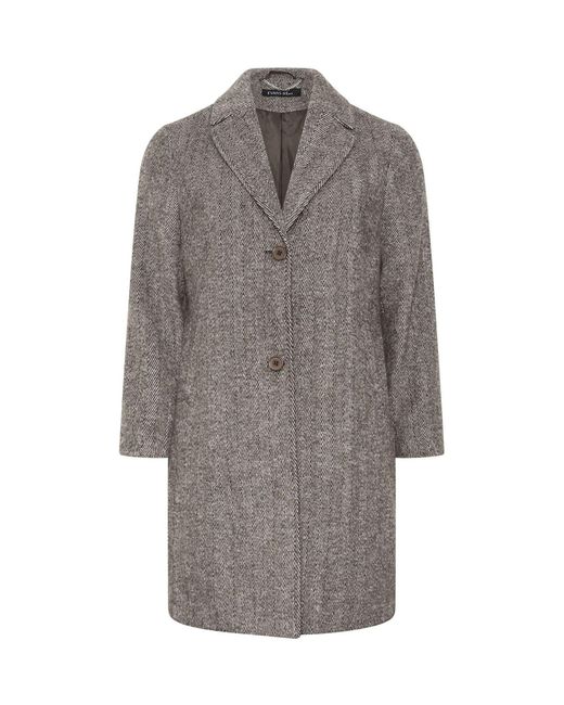 Evans Gray Herringbone Collared Jacket
