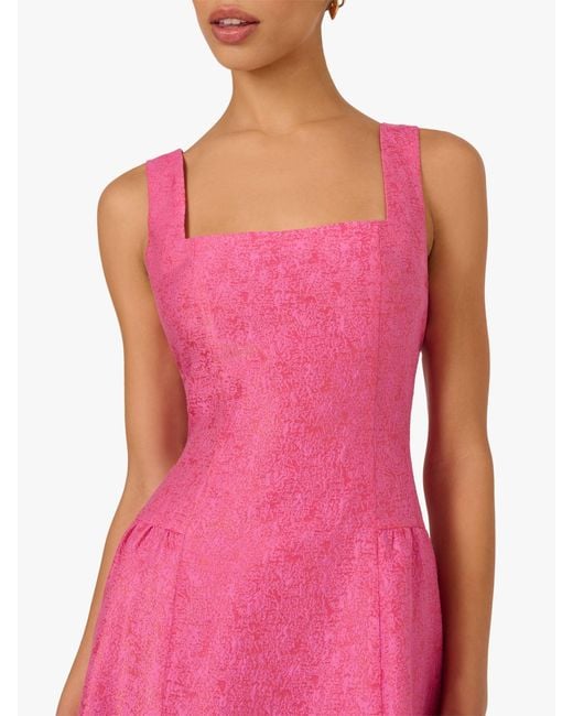 Adrianna Papell Pink Textured Jacquard Dress