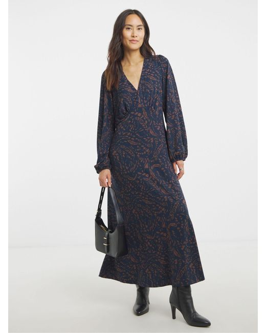 JD Williams Blue Soft Touch V-Neck Maxi Tea Dress