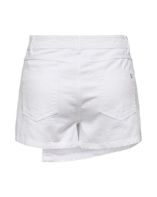 ONLY White Mini Denim Wrap Skort