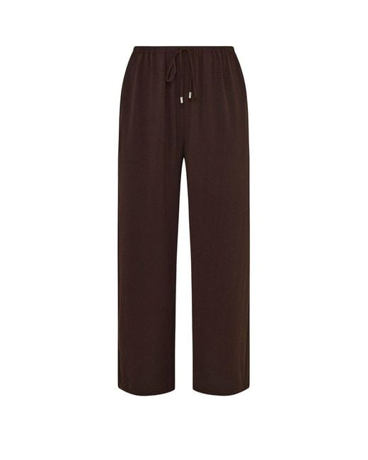 Evans Brown Pull On Crepe Trousers