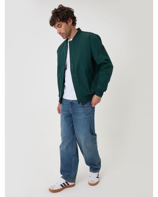Threadbare Green Showerproof Padded Bomber Jacket for men