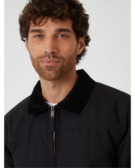 Threadbare Black Zip Through Lightweight Jacket With Quilting for men