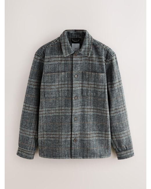 Next Gray Check Shacket for men