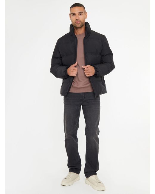 Threadbare Black Funnel Neck Puffer Jacket for men