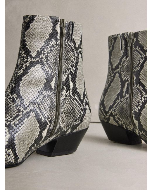 Next Metallic N. Premium Chisel Toe Flat Ankle Boots