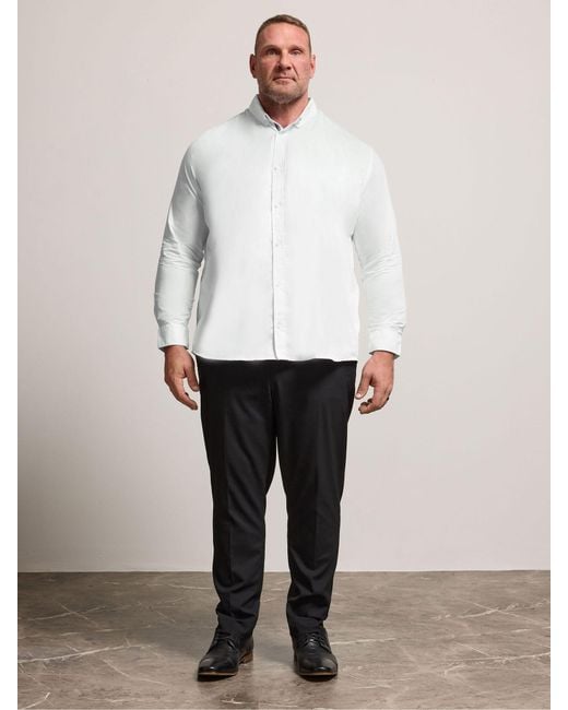 BadRhino Big & Tall White Long Sleeve Poplin Shirts 2 Pack for men