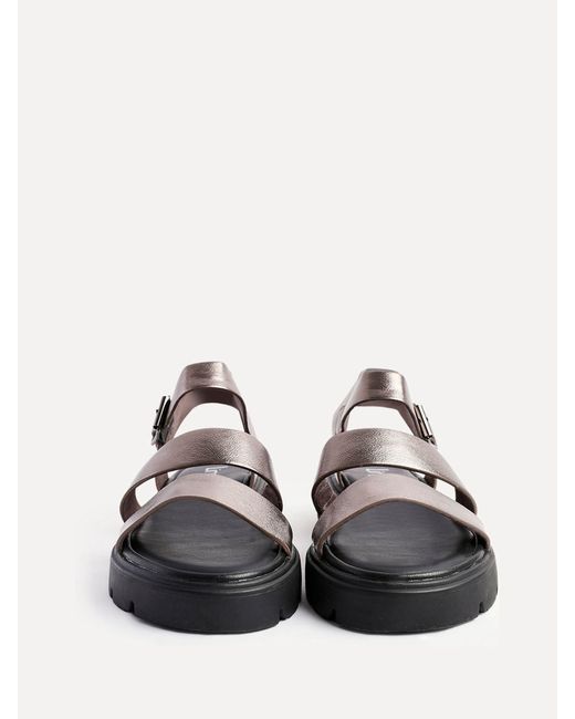 Linzi Natural Pewter Ramona Two Strap Flatform Sandals