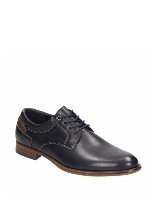 Novo Black Naples Stitch Detail Derby Lace Up Shoes for men