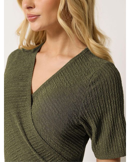 M Com Green Wrap Top