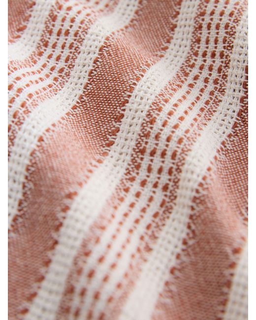 Next Pink 100% Cotton Textured Stripe Short Sleeve Shirt for men