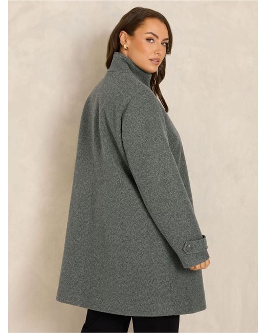 Evans Gray Longline Coat