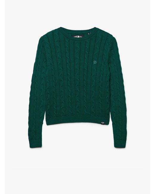 Superdry Green Essentials Cable Jumper