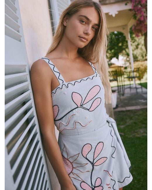 Next Blue Wrap Front Summer Playsuit