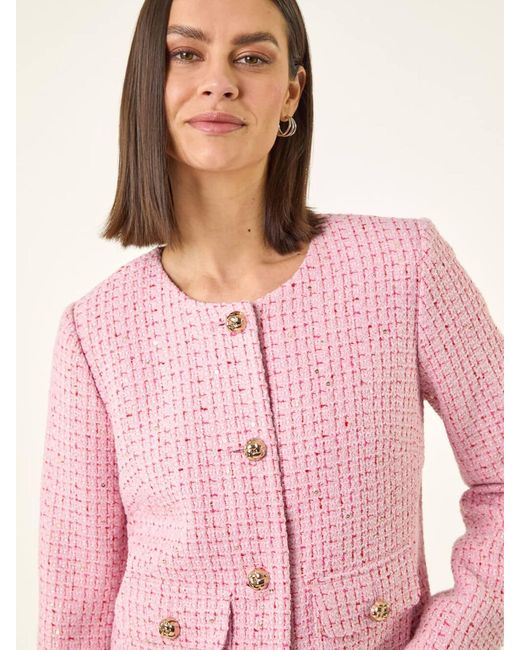 Roman Pink Sequin Boucle Jacket