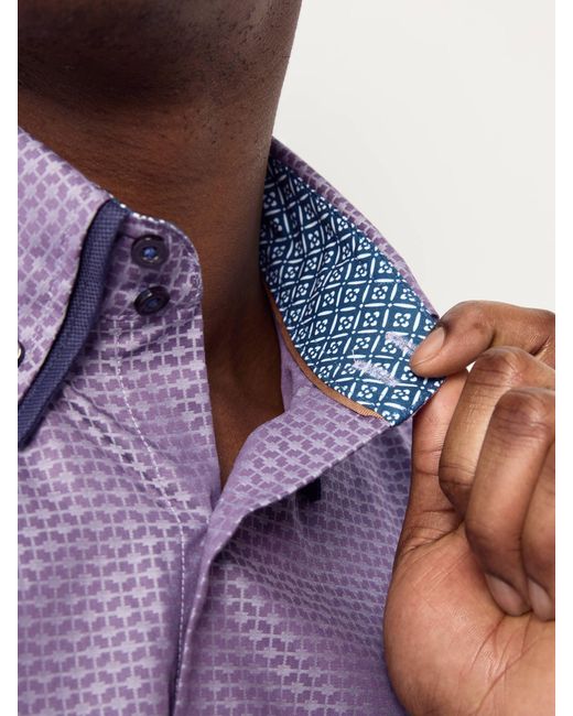 Next Regular Fit Trimmed Formal 100% Cotton Oxford Shirt in Purple für Herren