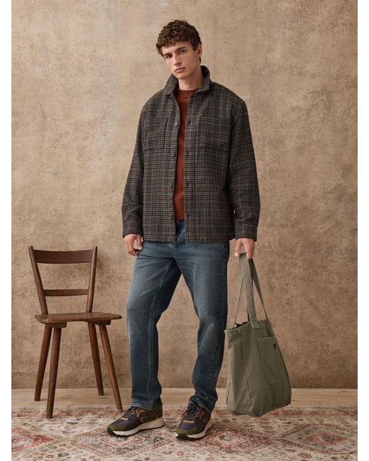 Next Gray Houndstooth Check Shacket for men