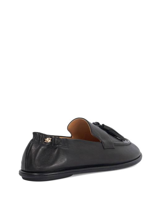 Dune Black Leather Grounding Suede Loafers