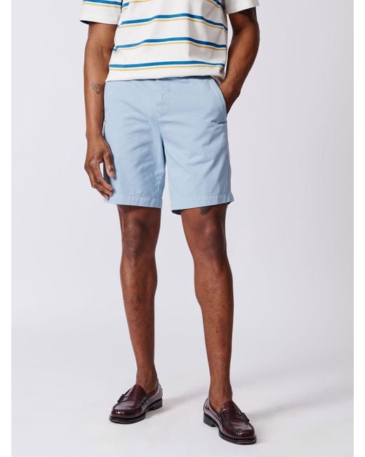 aubi Blue Stamford 100% Cotton Chino Shorts for men