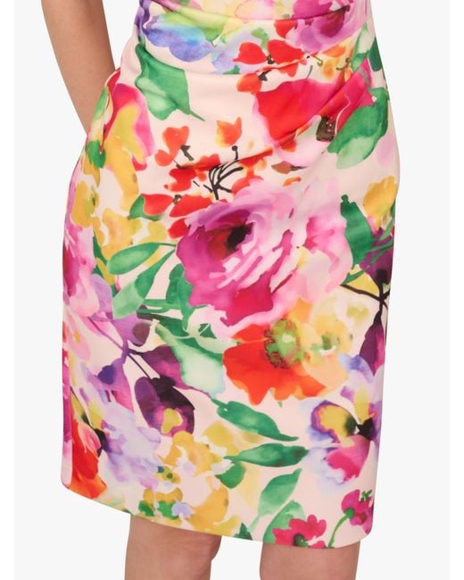 Adrianna Papell Brown Print One Shoulder Dress