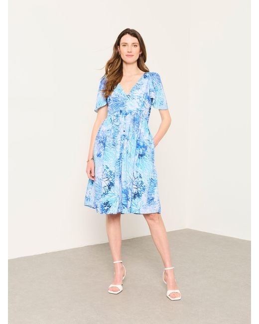 FatFace Blue Fatface V & A Fatface Rosie Knee Length Dress