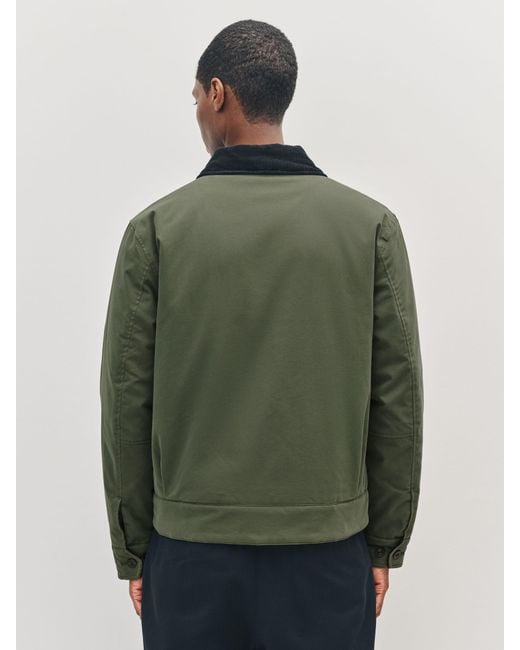 Fred Perry Green Cotton Caban Jacket for men