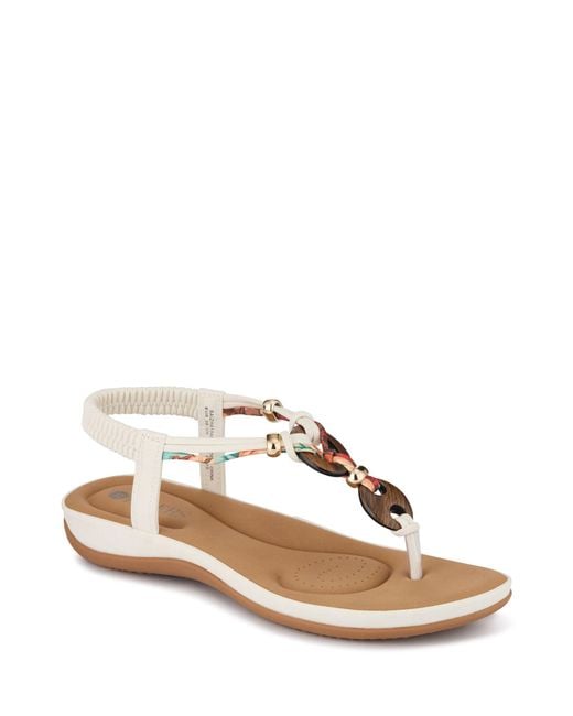 Pavers Natural Elasticated Toe Post Sandals