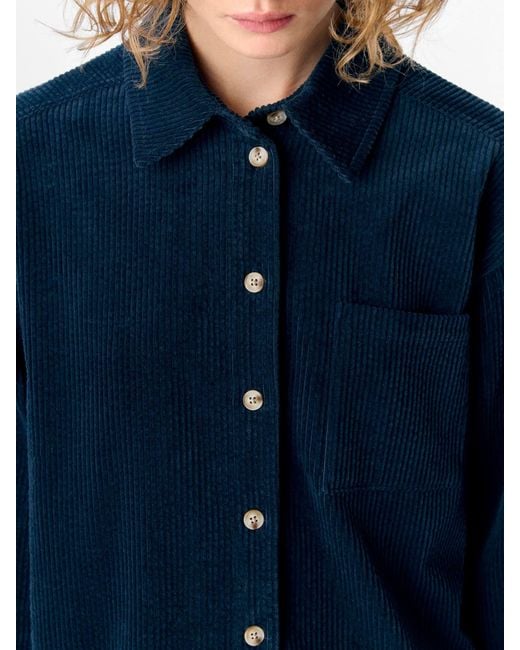 Object Blue Relaxed Fit Cord Shirt