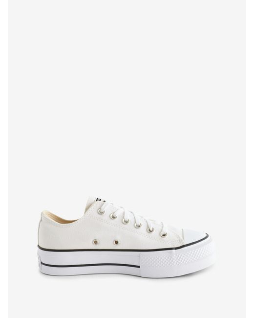 Converse White Huck Taylor All Star Lift Ochsen Turnschuhe