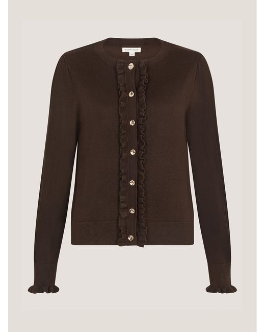 Monsoon Brown Ruby Frill Cardigan