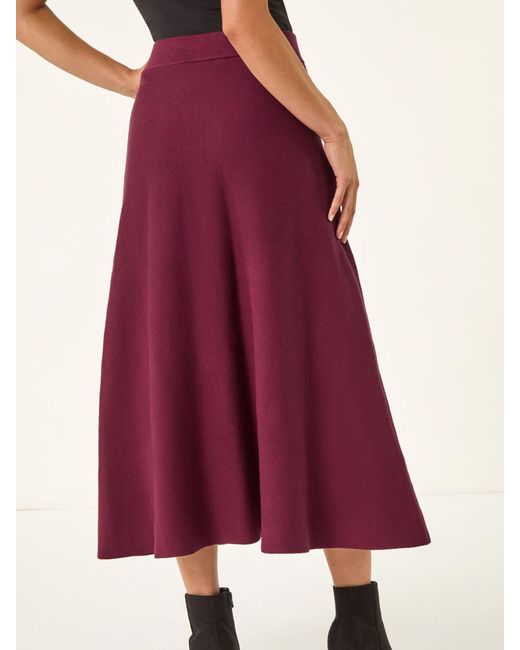 Roman Green Petite Stretch Waist Knit Midi Skirt