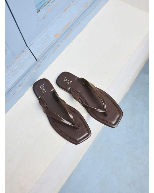 Linzi Natural Element Toe Post Flat Sandals