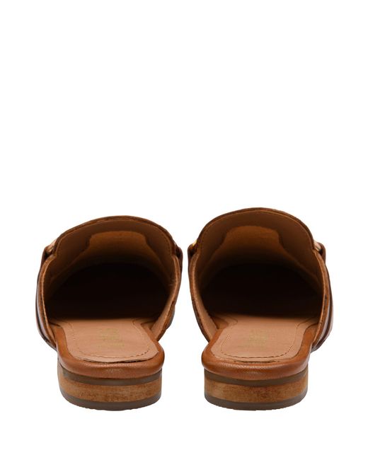 Lotus Brown Flat Mule Shoes