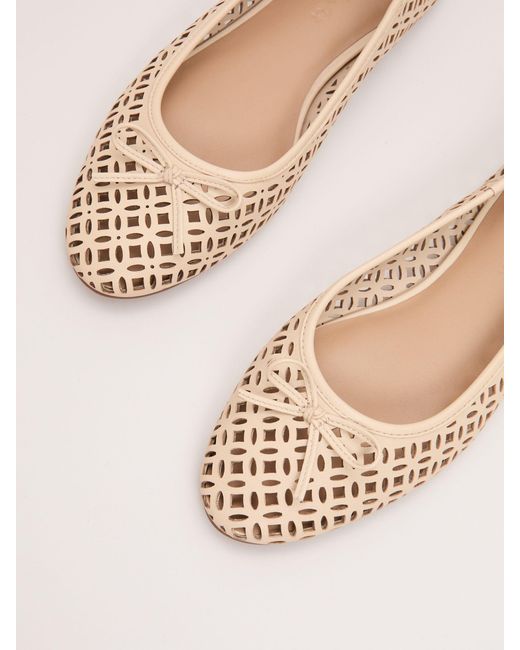 Phase Eight Natural Phase Eight Leather Ballet Pumps