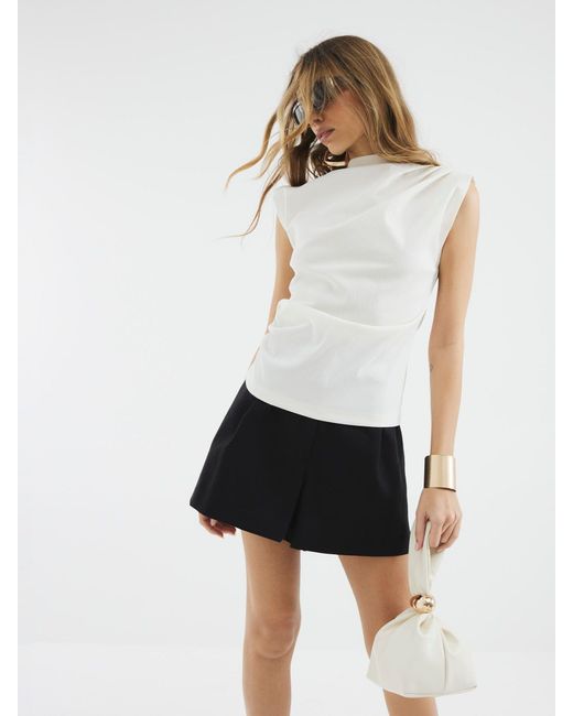 River Island White Strukturierte Leinen-Shorts34