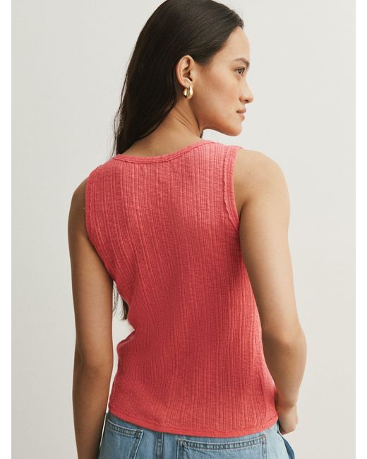 Next Pink Pintuck Button Through Jersey Sleeveless Vest