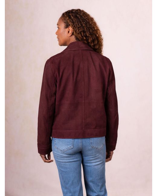 Lakeland Leather Purple Southey Suede Jacket