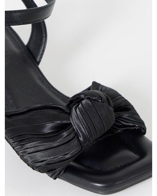 Simply Be Blue Wide Fit Side Bow Low Block Heels