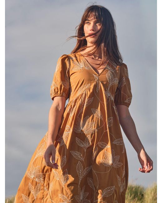 FatFace Yellow Fatface Remi Midi Dress