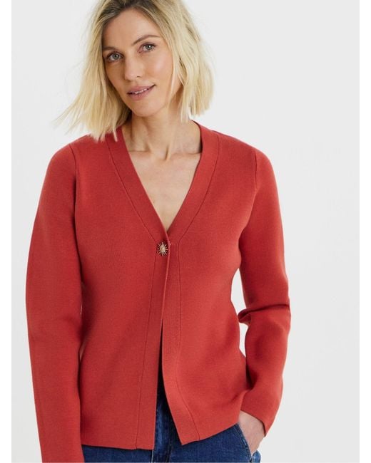 JD Williams Red V-Neck Statement Button Cardigan
