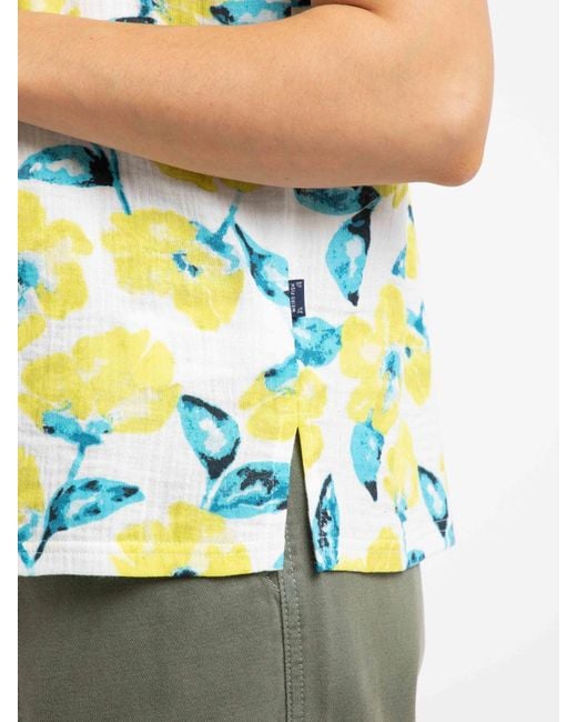 Weird Fish Blue Sofia Printed Cheesecloth Blouse