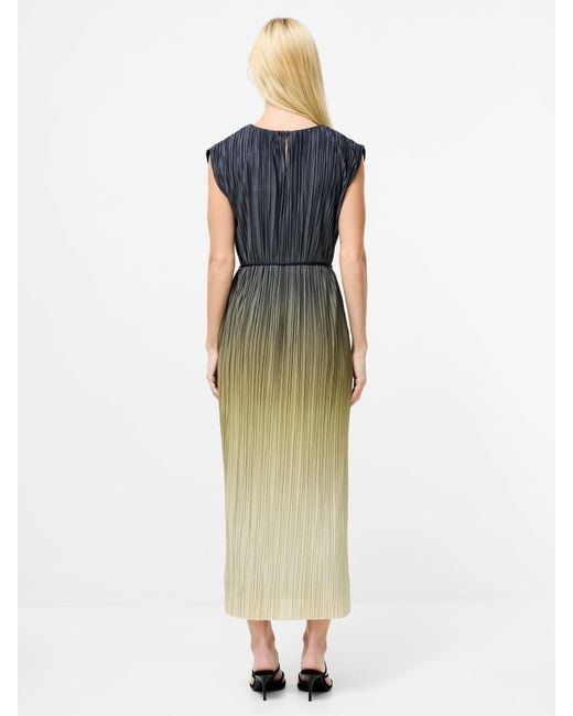 French Connection Blue Xena Pleated Ombre Midi Dress