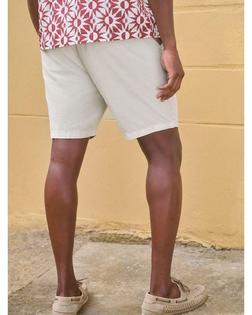 Next Natural Premium Soft Touch Linen Blend Elasticated Waist Shorts for men