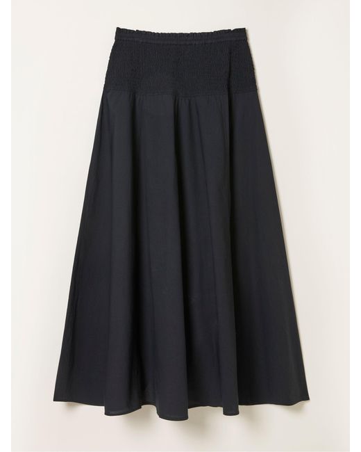 FatFace Black Fatface Harper 100% Cotton Pleated Maxi Skirt