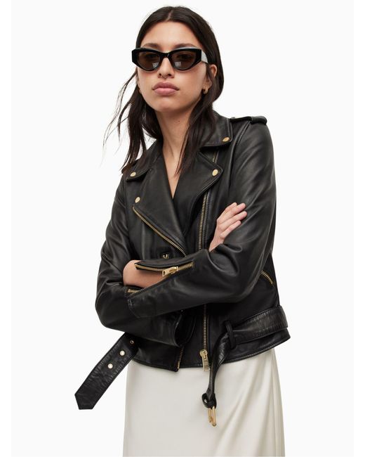 AllSaints White Allsaints Balfern Bikerjacke