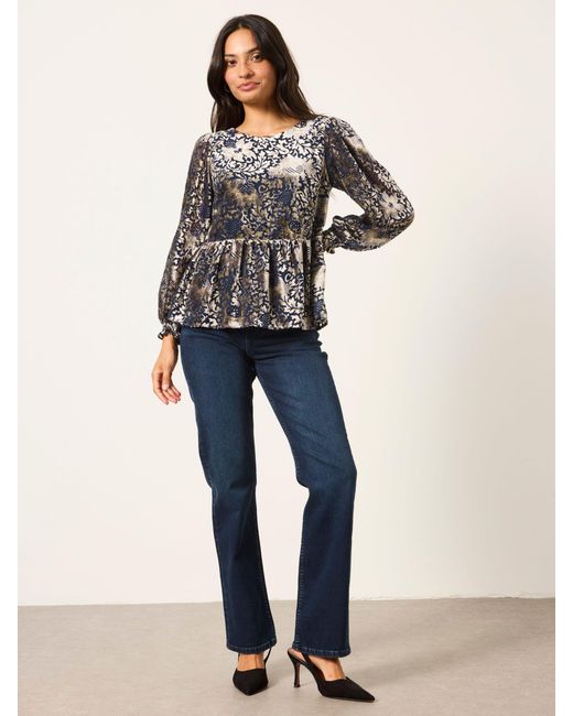 FatFace Black Fatface Veronica Ink Devore Blouse