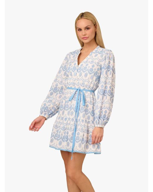 Adrianna Papell White Adrianna By Flounce Hem Short Dress